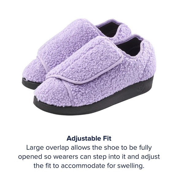 Silverts Slippers Shoes Mens 8 Womens 10 Extra Wide Easy Hook Loop SV15100 Black - Picture 5 of 16